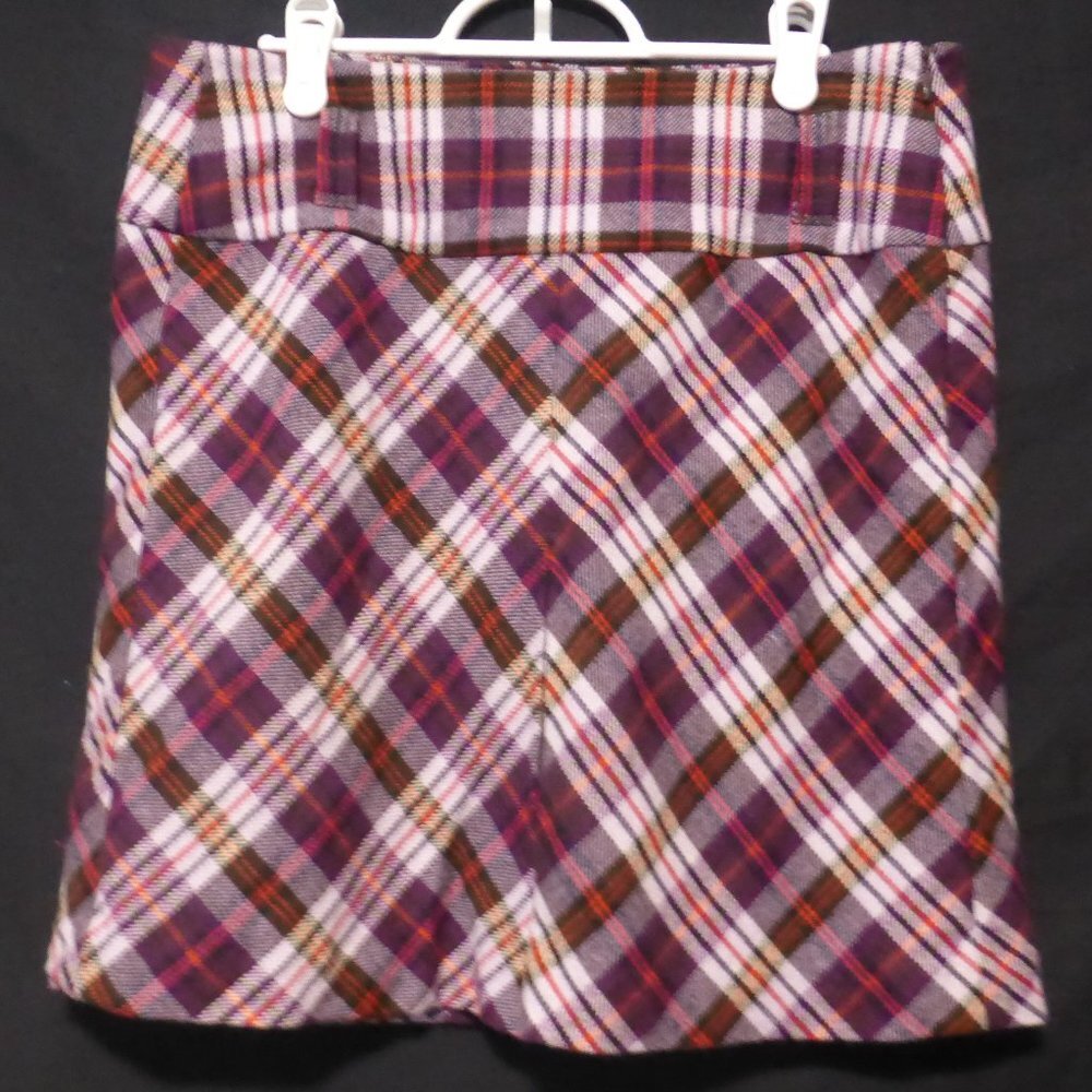 ESPRIT, plaid lined skirt with belt loops, side zip, size 8, BNWOT